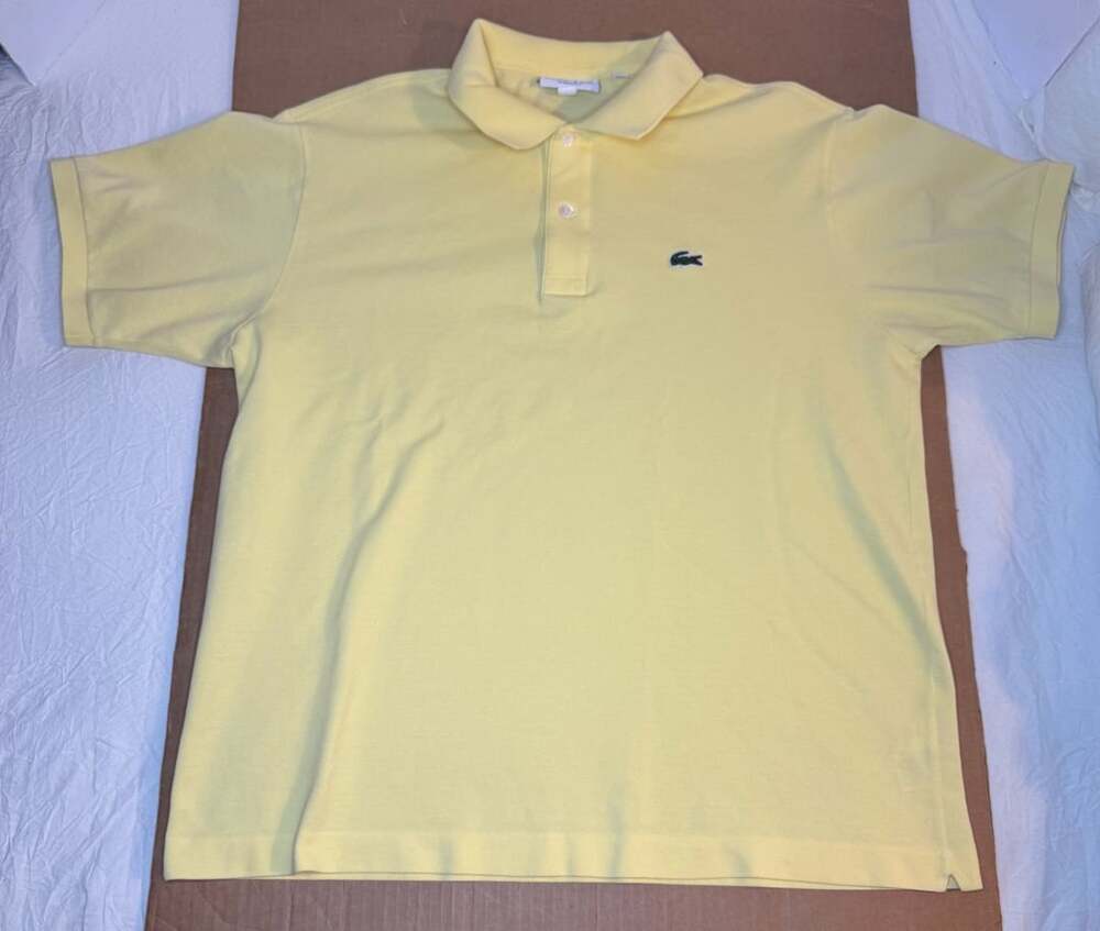 Lacoste Classic Fit Polo Size US XL Yellow Pique Cotton
